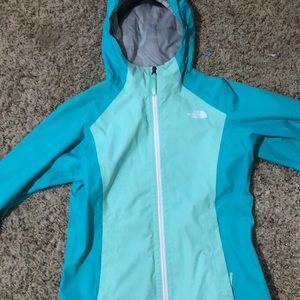Blue green The North Face windbreaker/raincoat